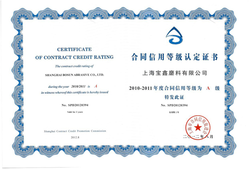 Certifications of Contract Credit Rating A